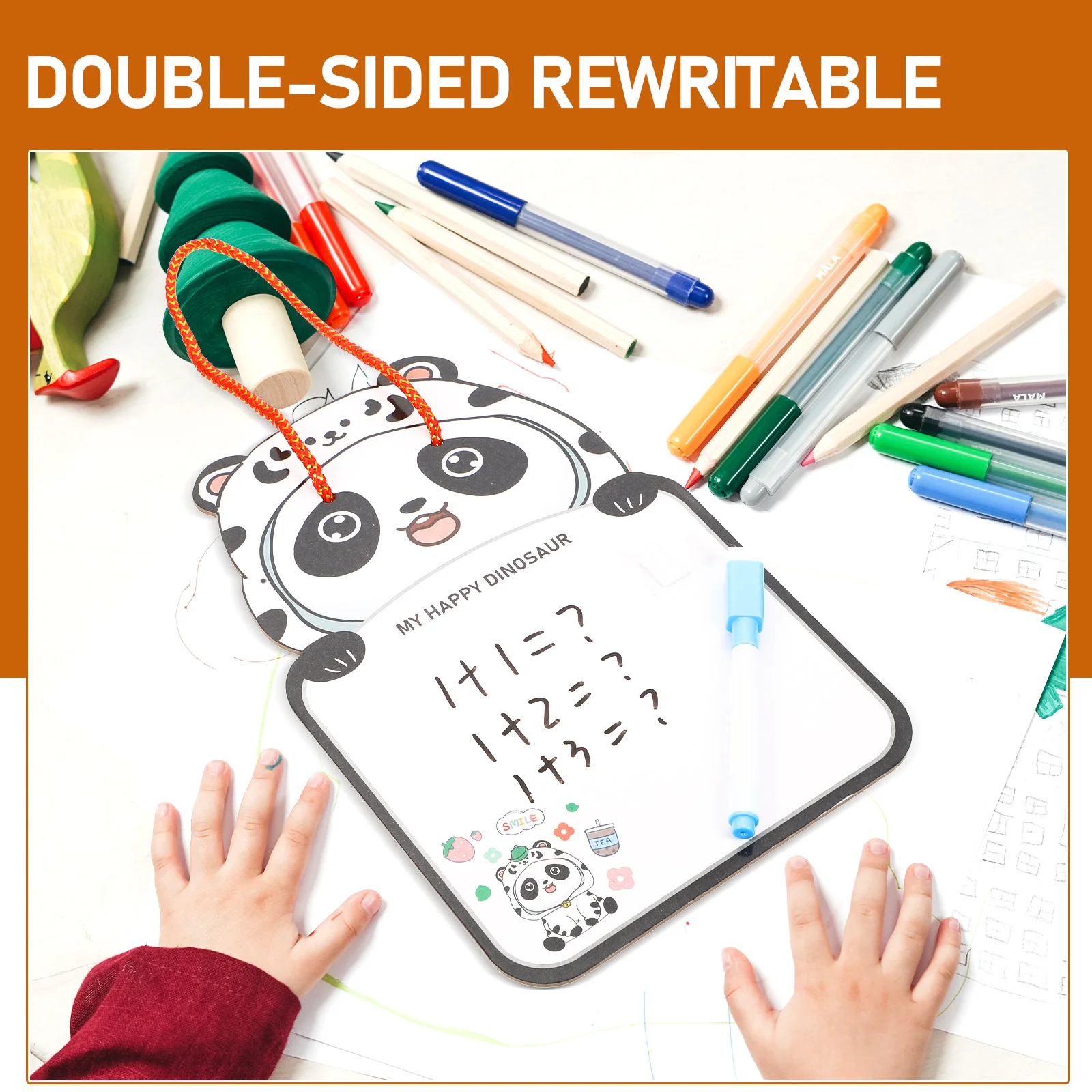 

4Pcs Rewritable Cartoon Writing Boards Double Sided Sponge Drawing Message Board for Home School Classroom