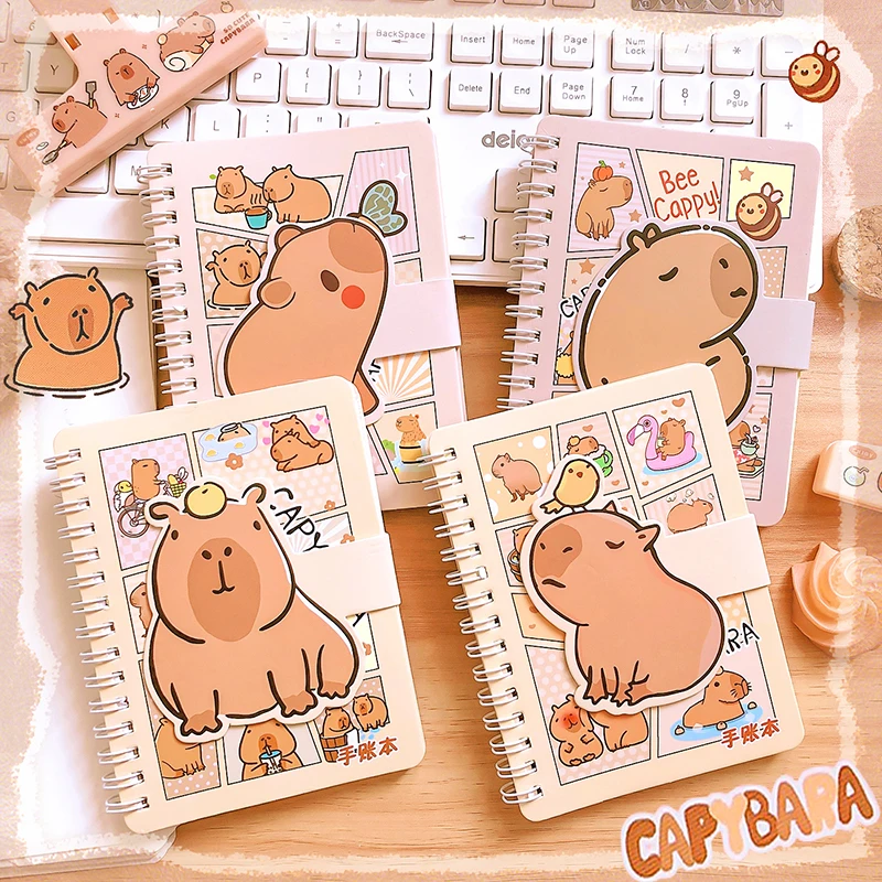 Regalo para profesores de escuela, suministros de papelería Kawaii, accesorios de oficina, lindo Capybara, Bloc de notas escolares para notas, diario, cuaderno