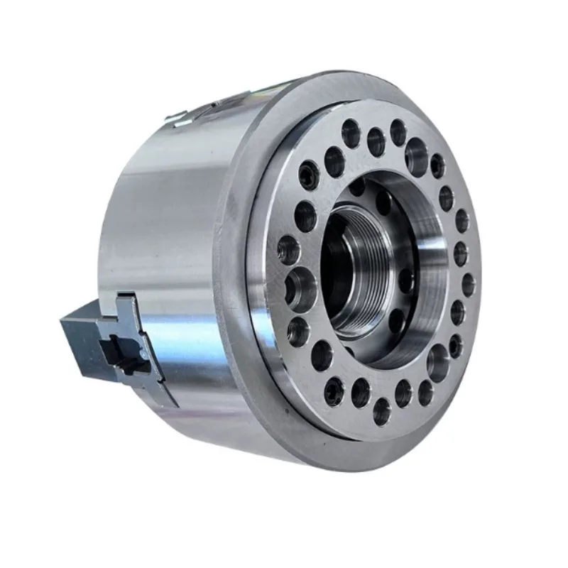 6 Inch Hydraulic Three Jaw Chuck Hollow Solid Power Chuck High Rigidity Steel Body Workpiece Fixture for CNC Lathe