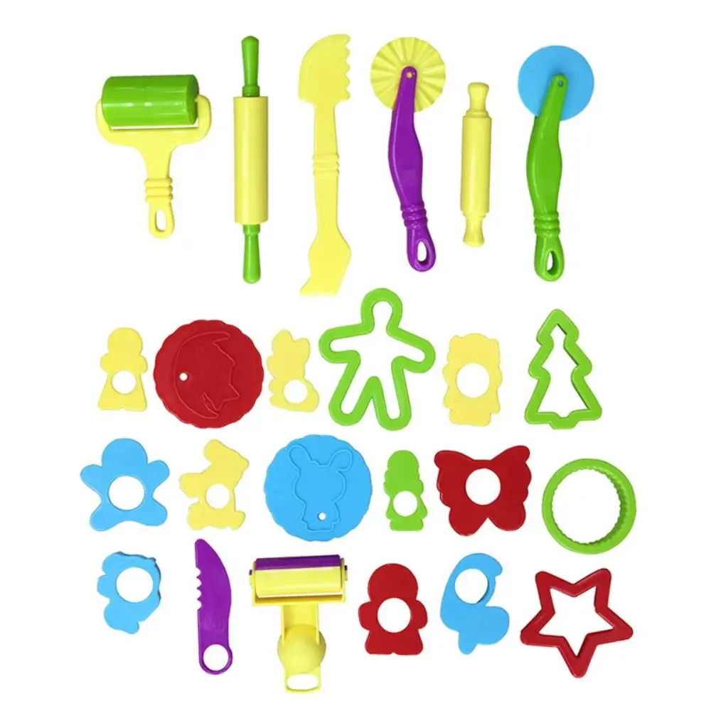 Plastic Playdough Model Tool 3D Tool Kit 3D Plasticine Tools Clay Toys Deluxe Set Playdough Set Clay Moulds DIY Clay