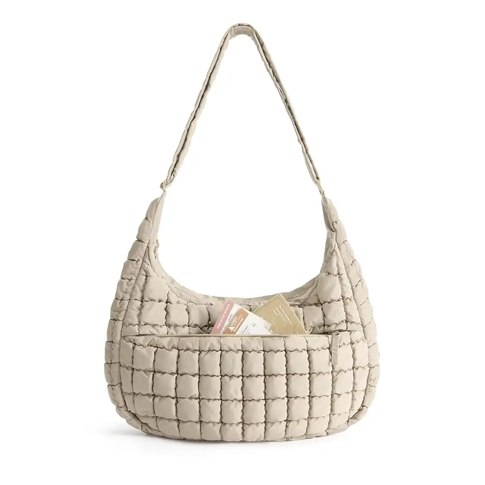 

Quilted Crossbody Bag for Women, Lightweight Puffer Purse for Travel, Daily Use & Work | Water-resistant, Puffy Shoulder Bag