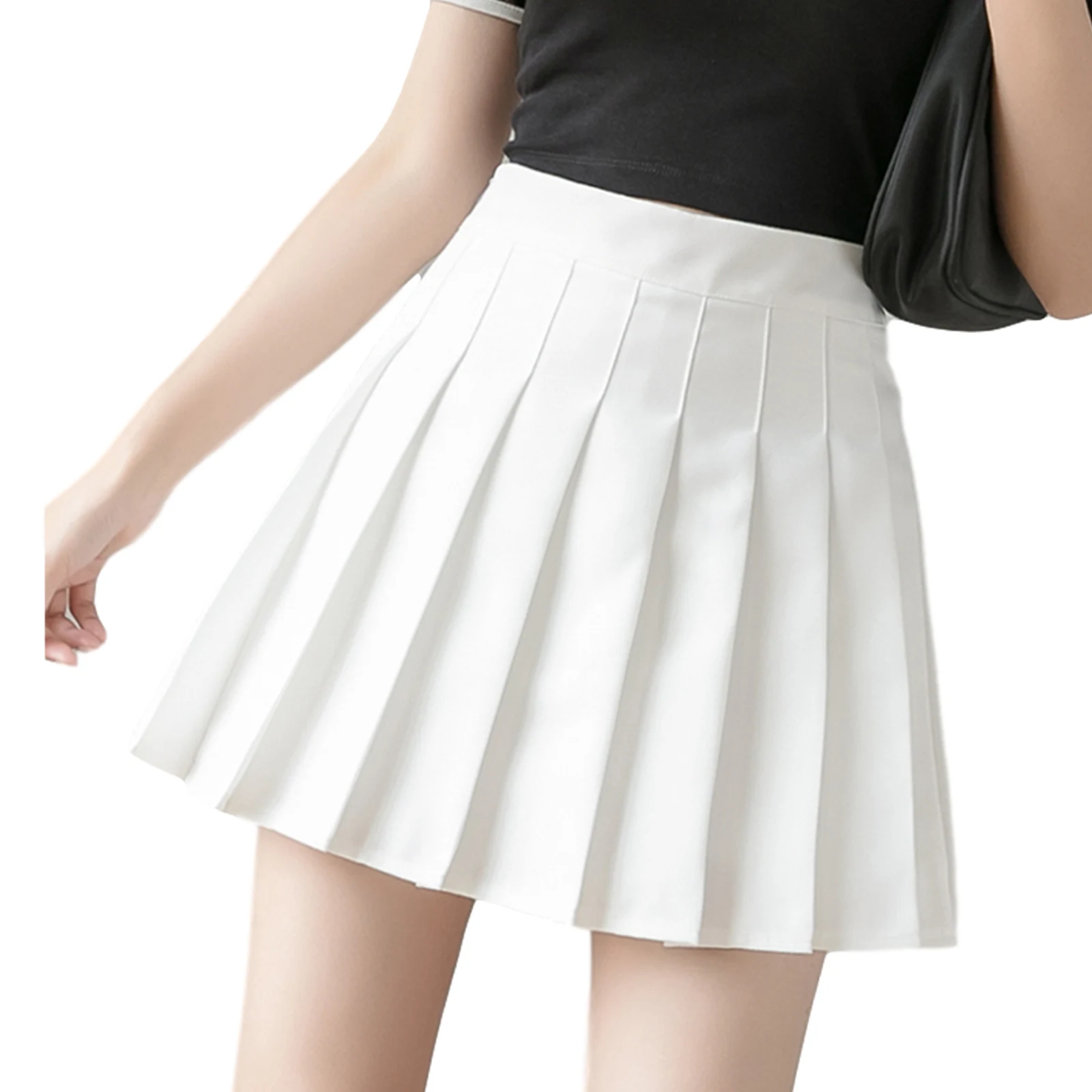 

Women's Teen Girl Skirt High Waist Pleated Skater Tennis Skirt School Skirt Summer Casual A-Line Side Zipper Bottoms Basic Skirt