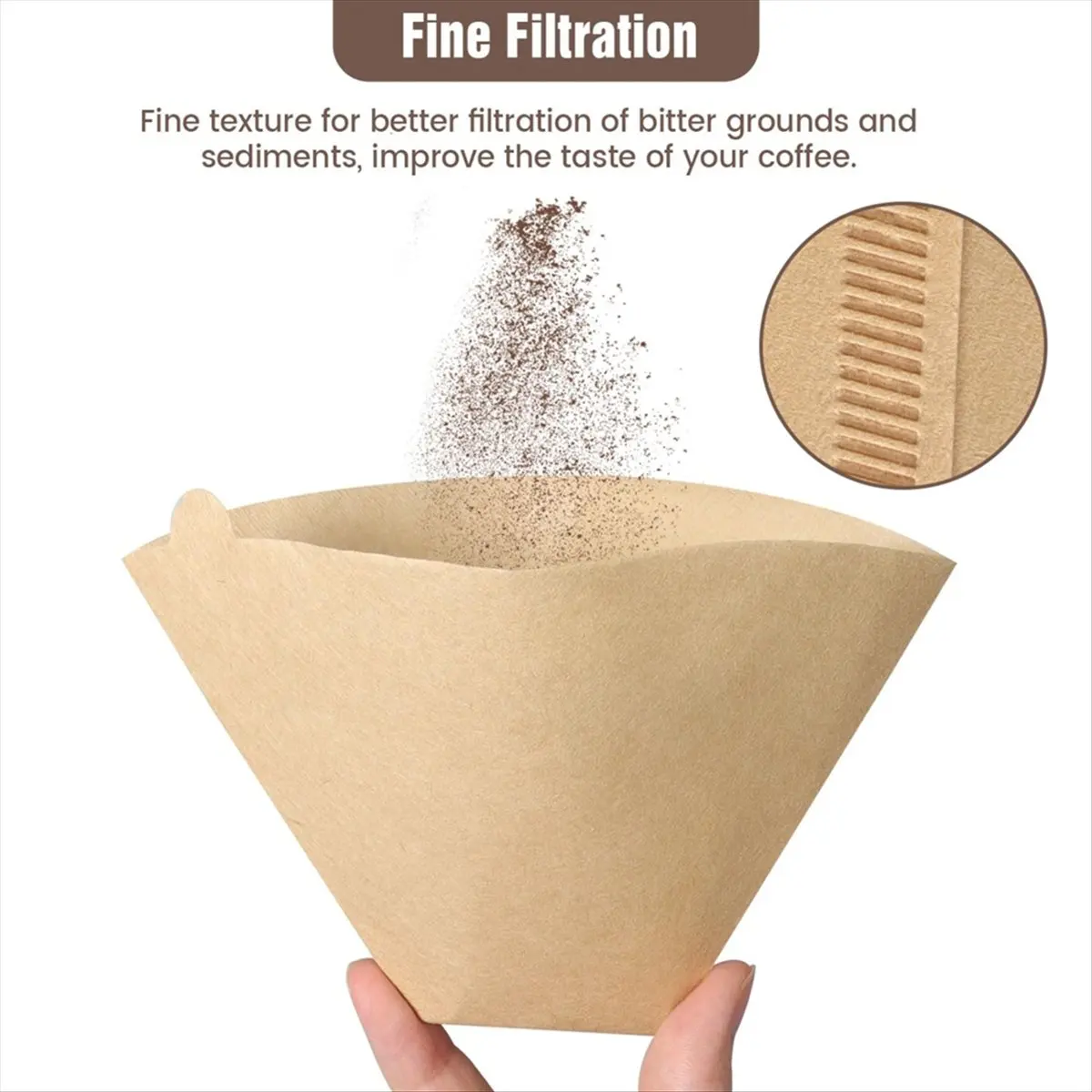 Coffee Filters, Unbleached Cone Filters 8-12 Cup, 200 Count Disposable Natural Paper Filters Cone Filters &LICG