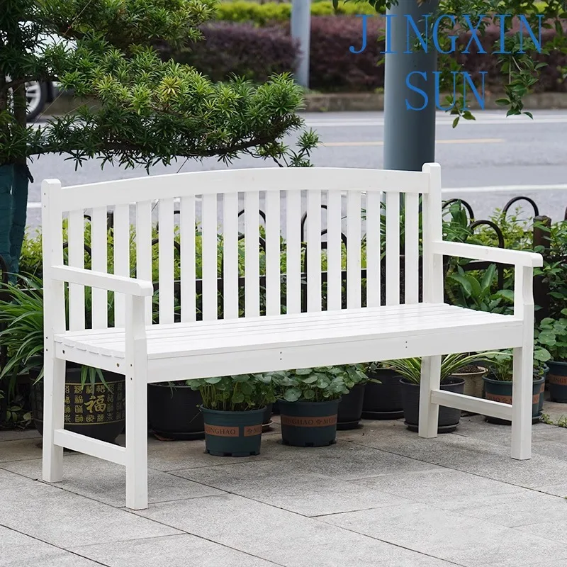 Outdoor chair patio open-air bench reclining sleepable preservative solid wood back leisure chair villa high-end bench