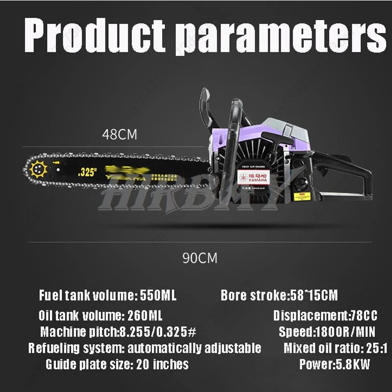 Gasoline Chainsaw Chainsaw 2 Stroke Petrol chainsaw Professional Logging Chain Saw High-power Cutting Tools