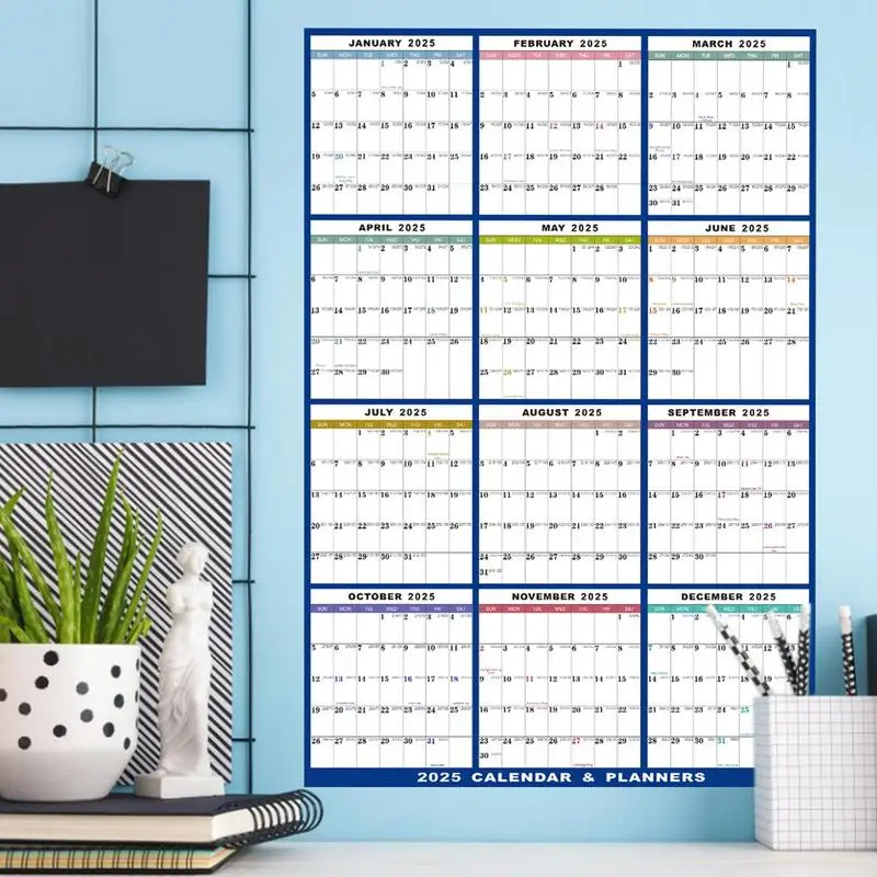 2025 Dry Erase Calendar Erasable 2025 Calendar Planner for Wall 12 Month Wet Dry Erase Calendar for Planning Schedules for