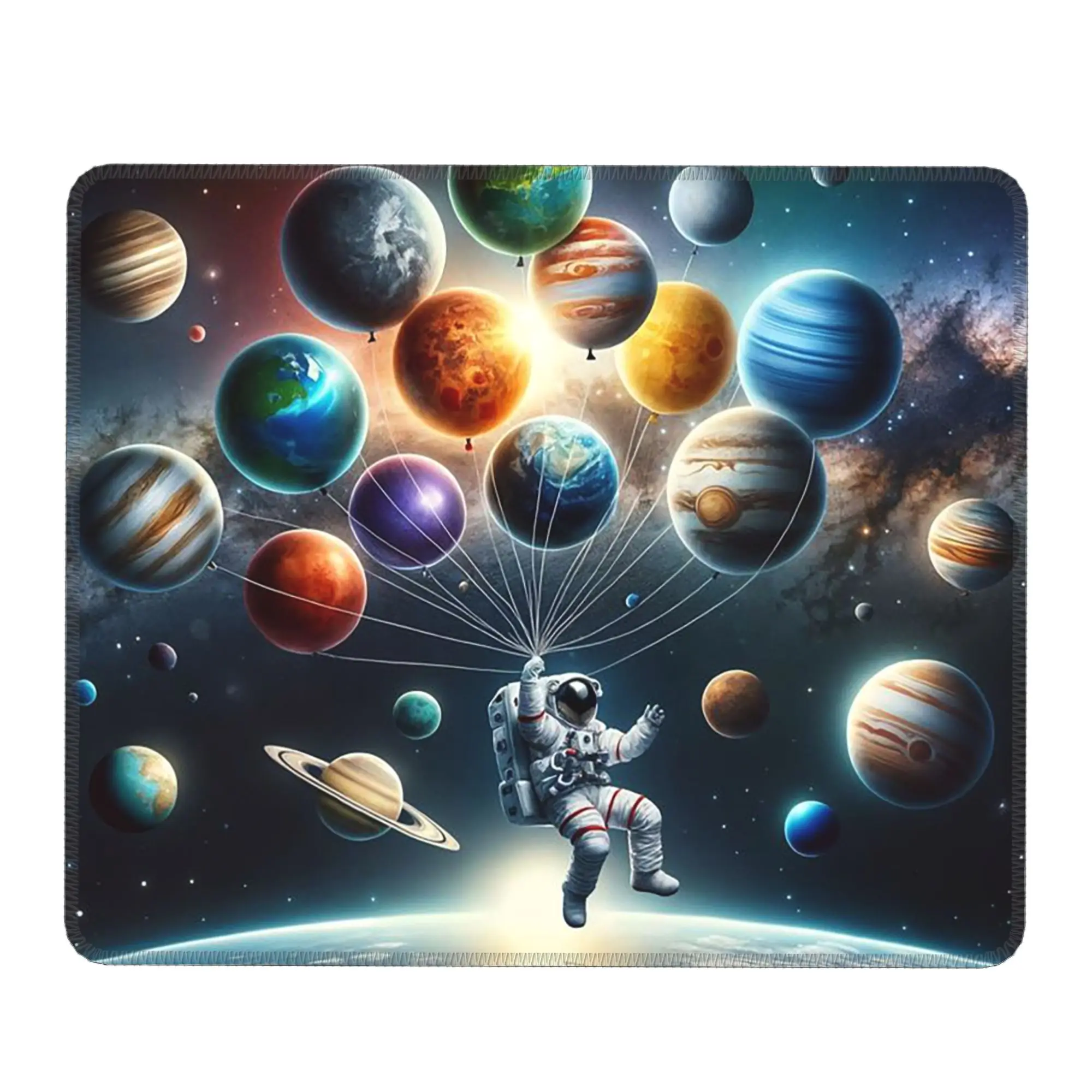 Astronaut And Balloon In Space Mouse Pad Computer Keyboard Mouse Mat Gaming PC Laptop Desk Mat Office Accessories Table Mats