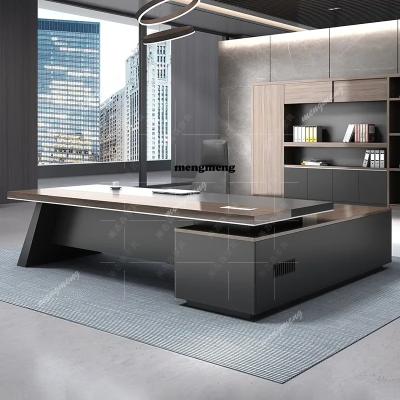 E136 Storage Cabinet Boss Desk Manager Corner Designer Luxury Accessories Filing Cabinets Desk Reception Customized Bureau Furni