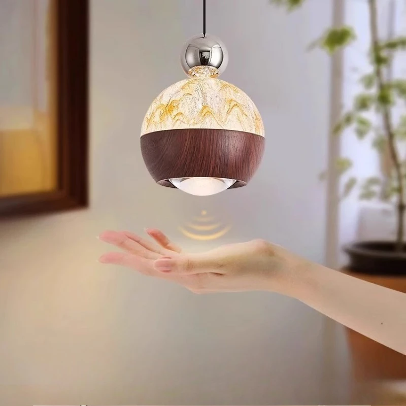 Advanced sense medieval bar entrance creative snow mountain hand sweep induction liftable chandelier