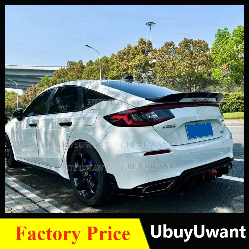 Для Honda Civic Hatchback 2022 2023 11-го поколения FE1 FK автомобильный спойлер багажника ABS авто заднее крыло багажника аксессуары спойлер Для Honda Civic Hatchback 2022 2023 11-го поколения FE1 FK автомобильный спойлер багажника ABS авто заднее крыло багажника аксессуары спойлер