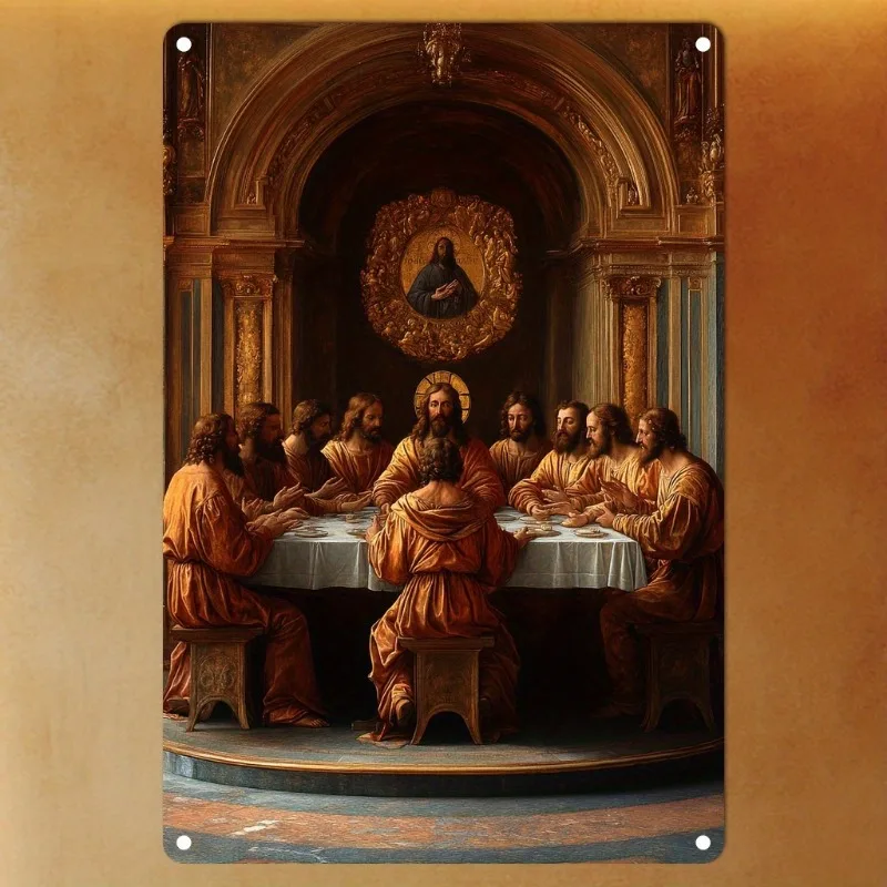 

Decorative Aluminum Plaque: Intricate 2D Depiction of The Last Supper, Perfect for Interior Wall Decoration 7.9x11.8"/11.8x17.7"