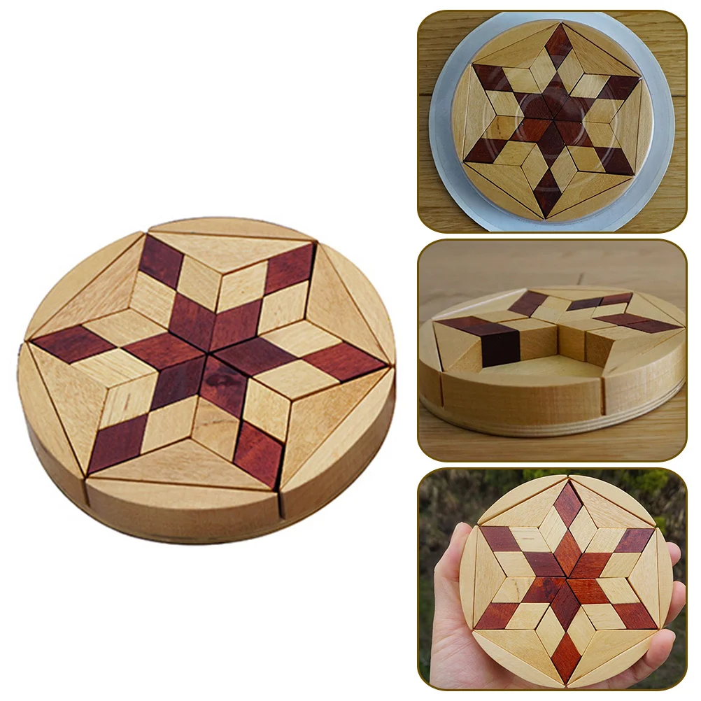 Wooden Puzzles Vintage Style Shape Cognition Creative Puzzle Matching Plaything For Children Educational Learning