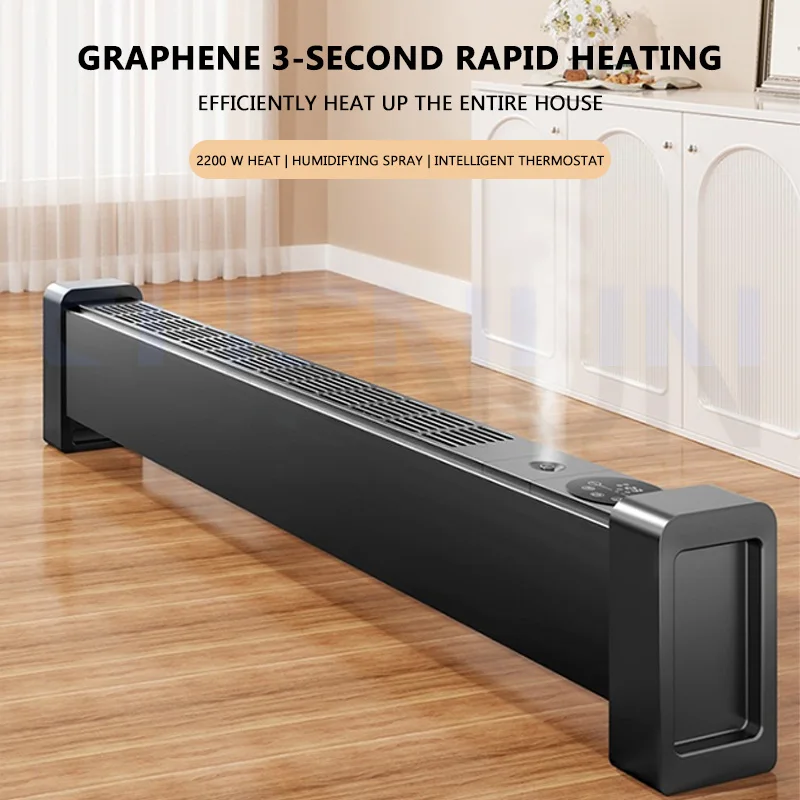 電気ヒーター グラフェンスカートラインヒーター 電気暖房 床暖房 温風送風機 急速暖房ヒーター