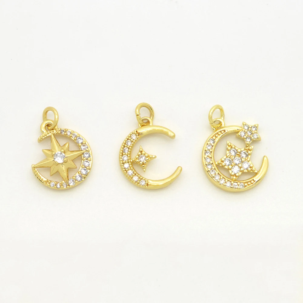 3Pcs Creative Pendants for Jewelry Making Supplies Bear Fish Bone Shape Charms for Diy Necklace Bracelet Chains Brass Accessorie