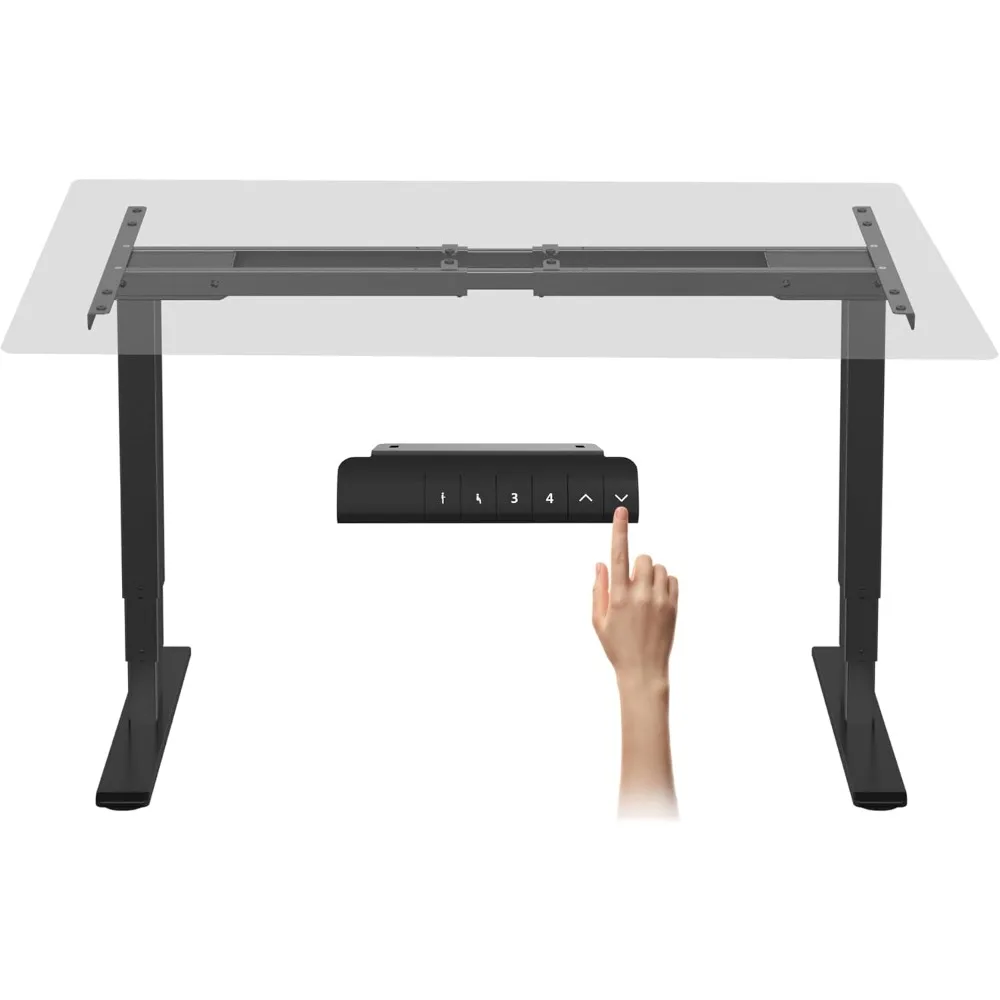 E6 Essential Dual Motor Standing Desk Frame 3 Stages Electric Height Adjustable Desk Stand Up Desk Frame Only