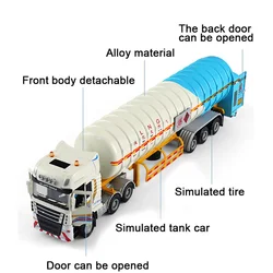 1:50 Boxed Natural Gas Tanker Liquefied Gas Lng Transport Vehicle Car Body Simulation Alloy Engineering Vehicle Tank Truck B110