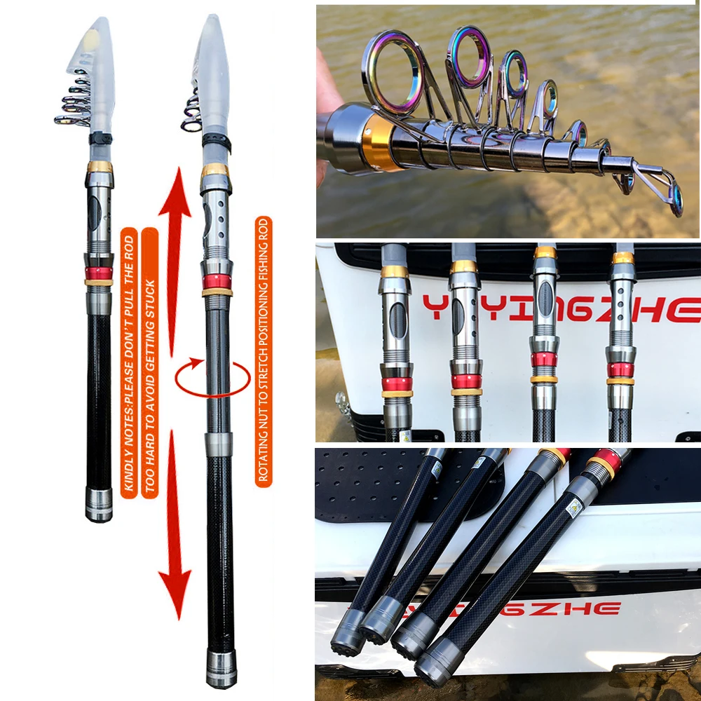 Portable Telescopic Fishing Rod Combination 1.8-3.6m with Reel Maximum Resistance 3-8kg Gear Ratio 5.2:1 Fishing Accessories