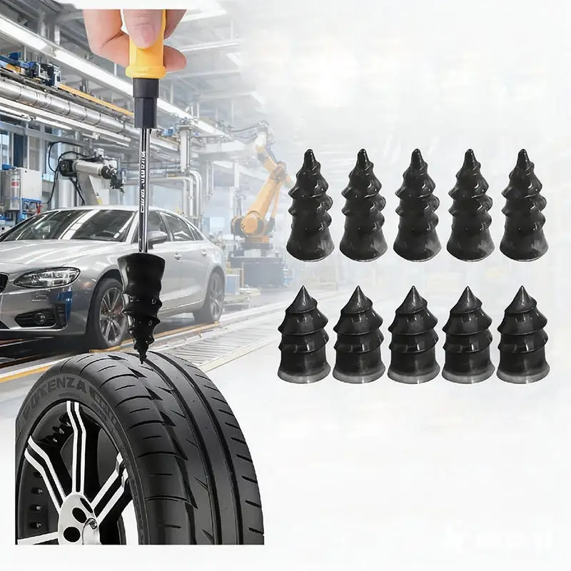 

Tire Repair Rubber Nails Kit Tire Patching Spikes Easy DIY Self-Service Tool for Puncture Repair Cars Motorcycles Trucks