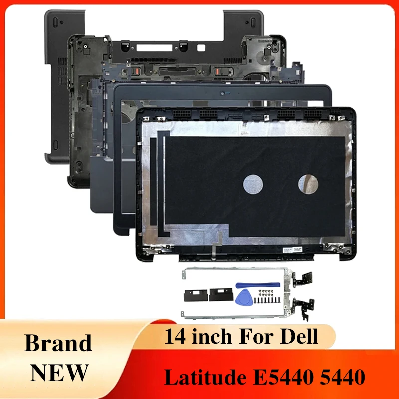 New No Touch LCD Back Cover/Front Bezel/Hinges/Palmrest/Bottom Case Door Cover 063J7T 00DFDY Black For Dell Latitude E5440 5440