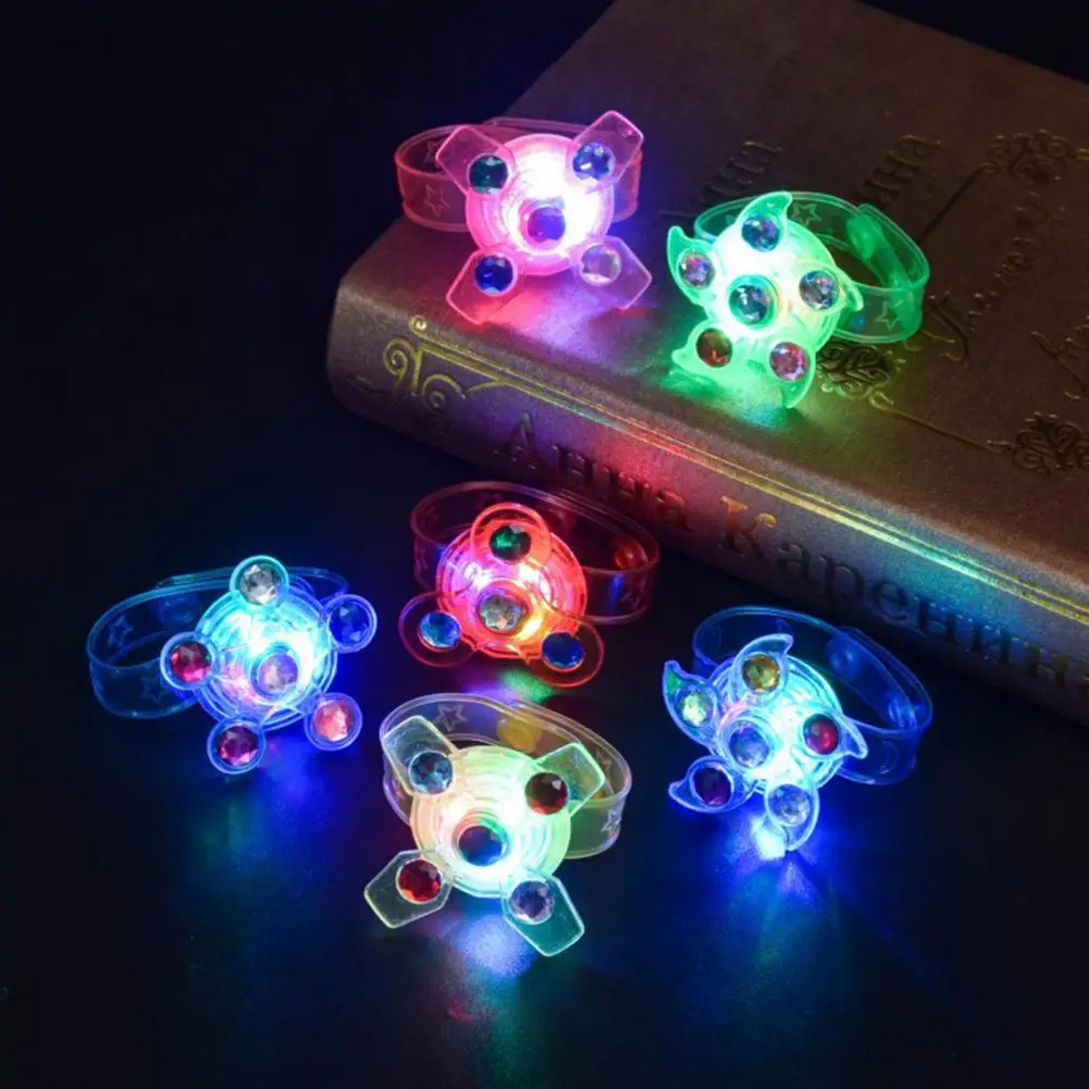 Carnival Prizes for Children Glowing Top Party Supplies 12pcs Led Light Up Fidget Spinner Bracelets for Kids for Classroom