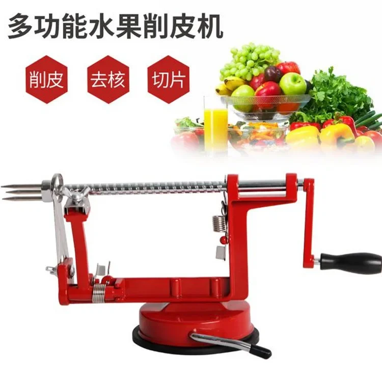 Hand Cranked Three in One Apple Peeler, Multifunctional Fruit Peeler, Stainless Steel Peeler