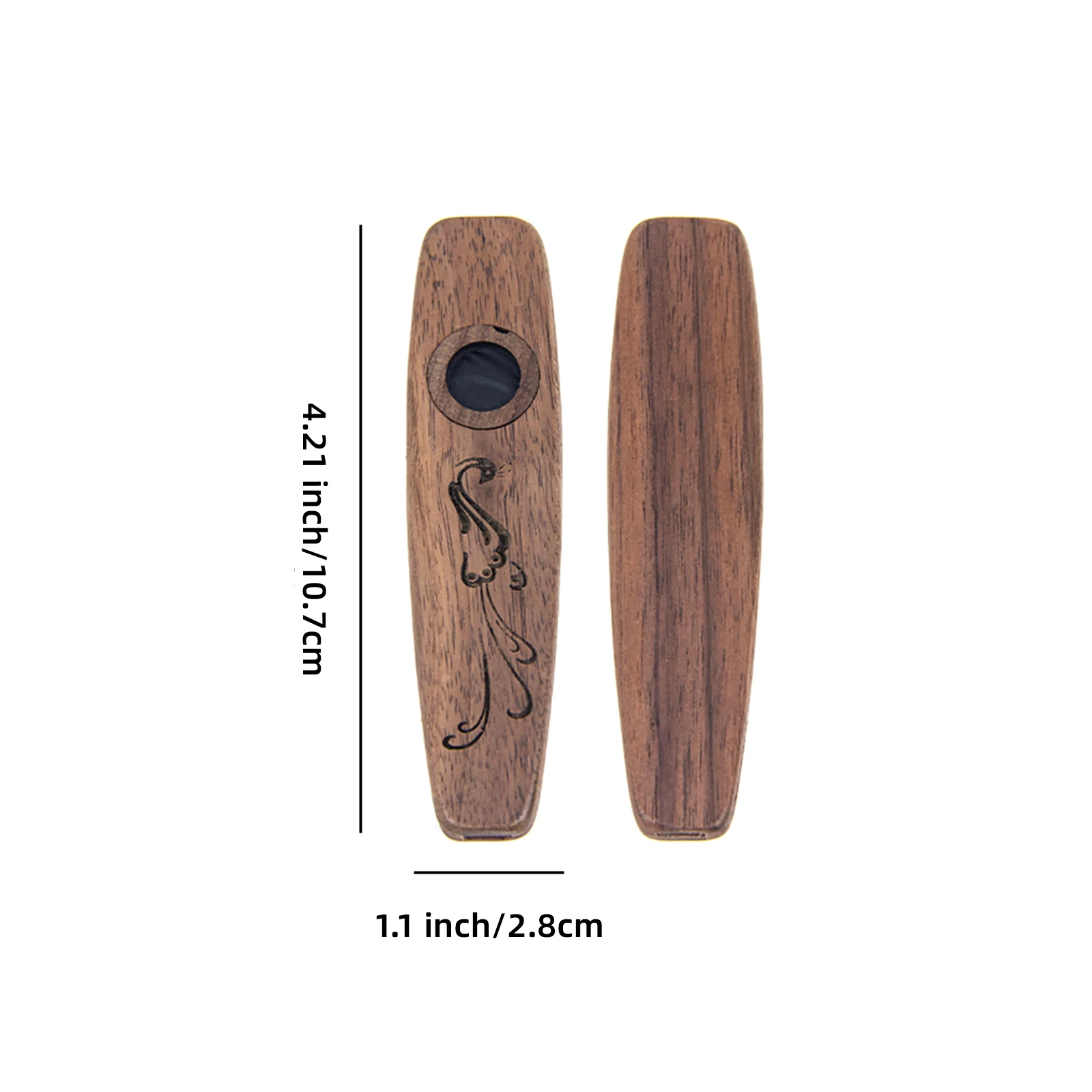 All-In-One Wooden Kazoo Kit Flute Diaphragms, Carry Lanyard & Gift Box On-The-Go Music Instrument for Beginners & Adventurers