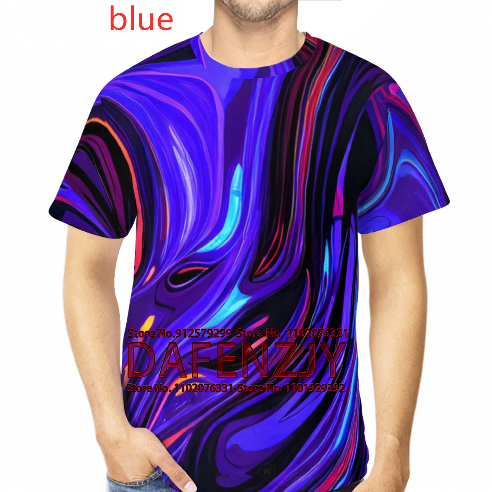 Fashion Personalized Abstract Water Droplets 3D Print T Shirt For Men Summer Casual O-neck Top