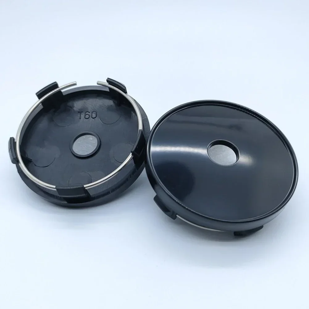 4pcs 60mm Black Wheel Center Hub Cap Wheel Hubs Center Hub Cap Wheel Rim Hub Cover Cap Model-Caps Auto Decoration Car Accessorie