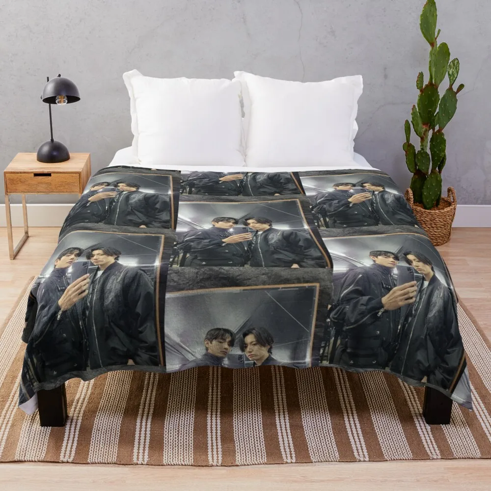 taekook selca Throw Blanket Summer Bedding Blankets Soft Big Blanket