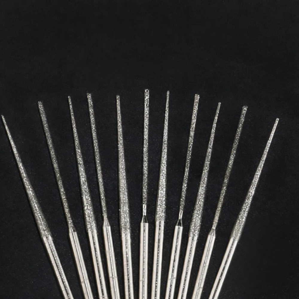 Diamond Grinding Head Burr Set For Jade Stone Carving Engraving Polishing Tools Cylindrical Tapered Bits For Rotary Drill