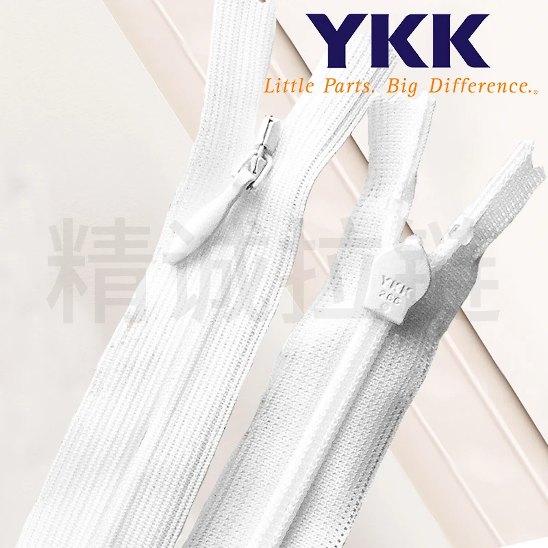 Ykk2cc Invisible Mesh Edge Water Drop Head Zipper, Black and White Color Spot High-end Dress, Back Side Zipper 100piece