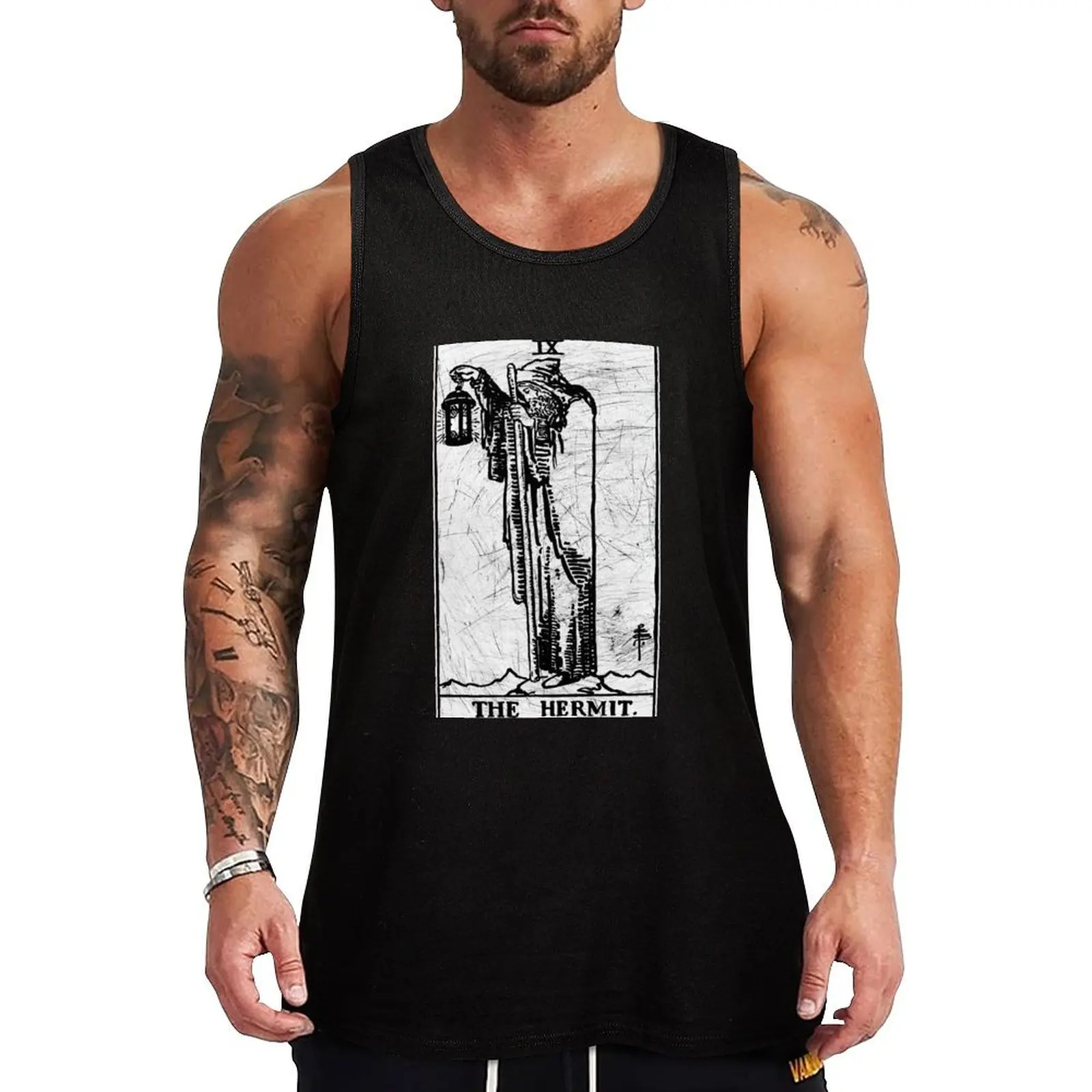 

The Hermit Tarot Card - Major Arcana - fortune telling - occult Tank Top Gym T-shirts for men singlet for men gym Men's t-shirts