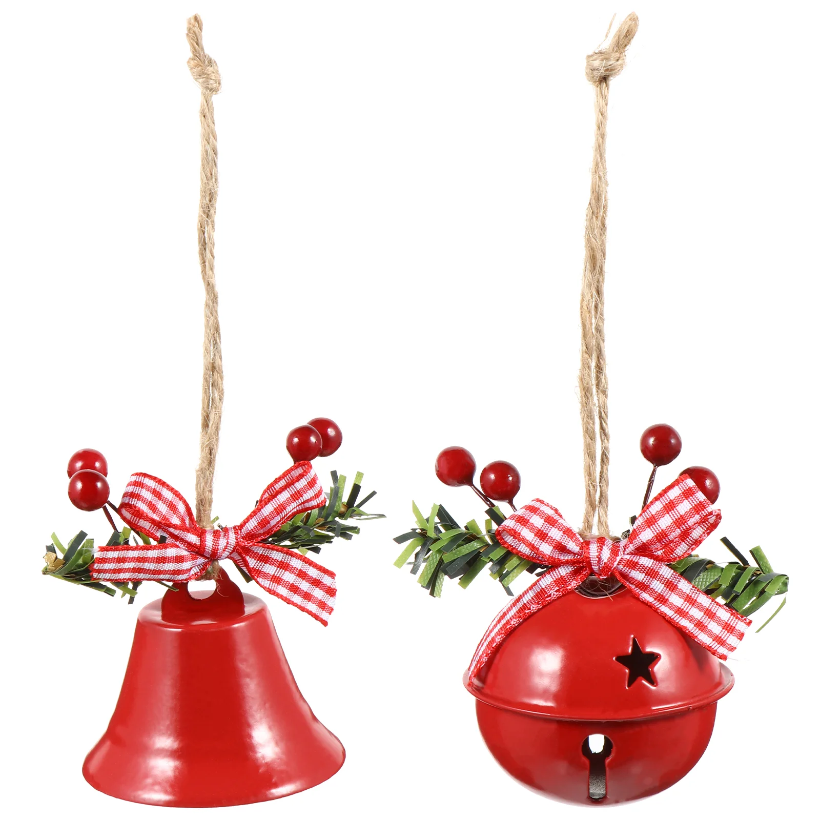 2 Pcs Ring Chime Christmas Bells Xmas Jingle Pendant Berry Hanging Tree Ornament for