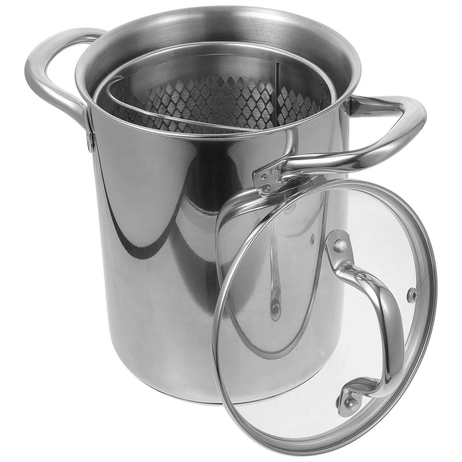 1Set Stainless Steel Deep Fryer Pot Non Stick Frying Basket Oil Drainer Pan Household Kitchen Supply for Tempura Chicken Potato