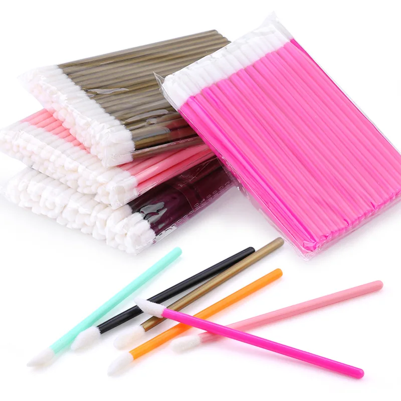 50pcs Diposable Lip Brush Makeup Mascara Wands Lipstick Micro Brushes Applicators Cleaner