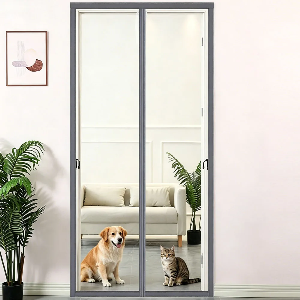 Air conditioner door curtain for living room bedroom partition curtains windshield anti-cold magnetic suction EVA transparent