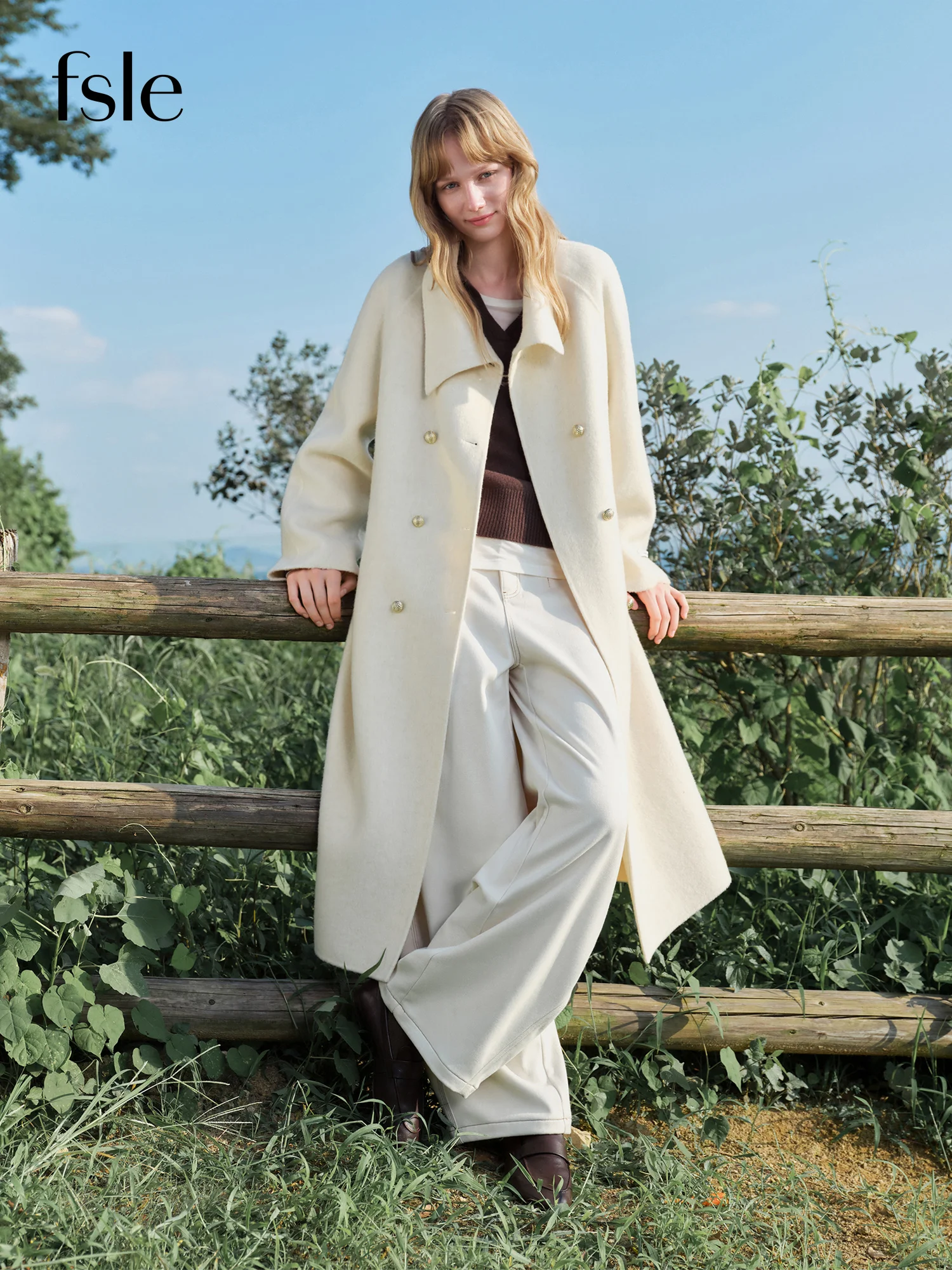 FSLE Women 100% Pure Wool Lapel Coat 2026 Winter New Relaxed Fit Asymmetrical Collar Short / Long Two Lengths Outerwear Blends
