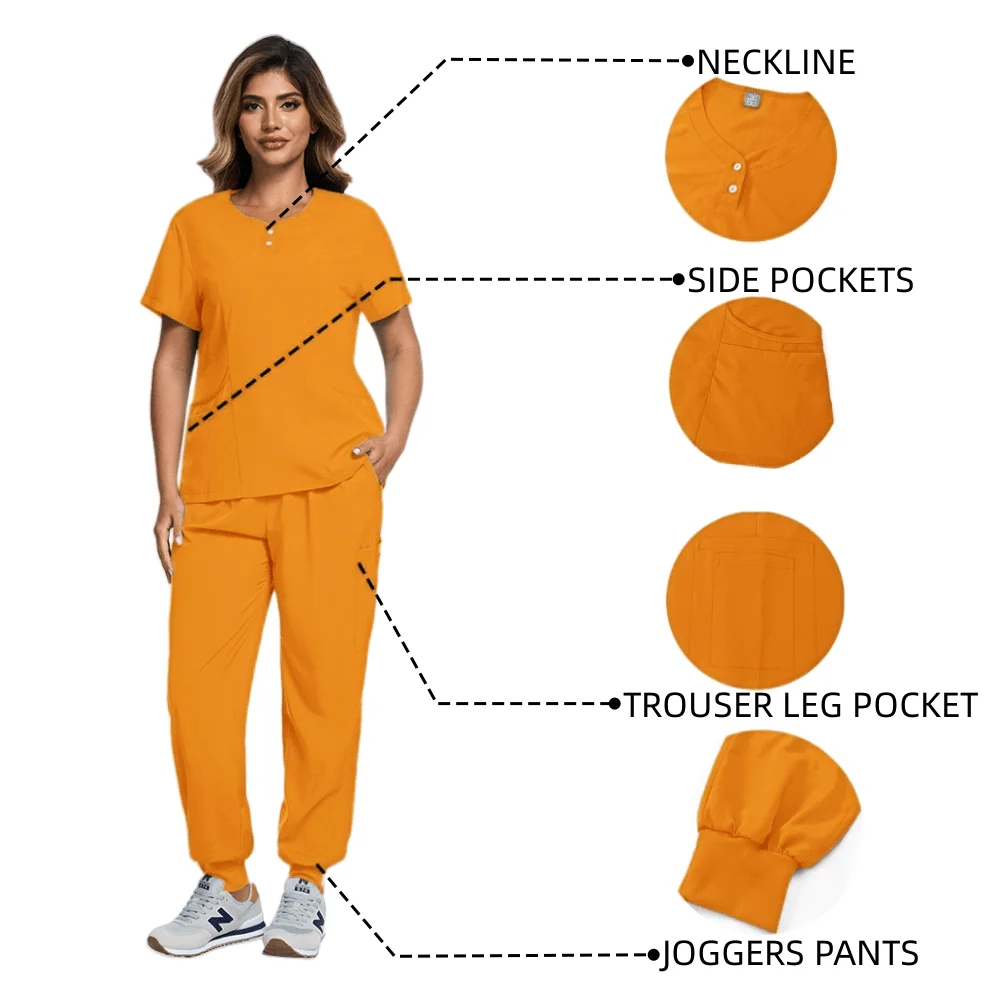 

Женский комплект эластичных скрабов: дышащие тонкие топы и брюки для спа-комбинезона — идеальная рабочая одежда