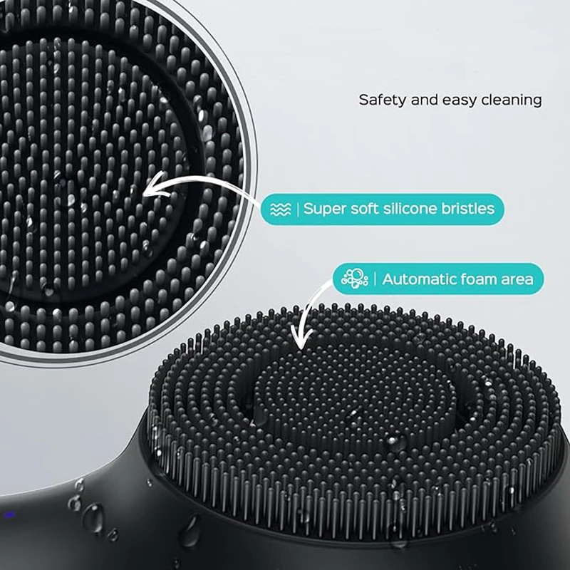 USB Charging Facial Brush, 360° Rotating Facial Cleaner, Silicone Facial Cleansing Brush, Facial Massager Vibration Massage view 3