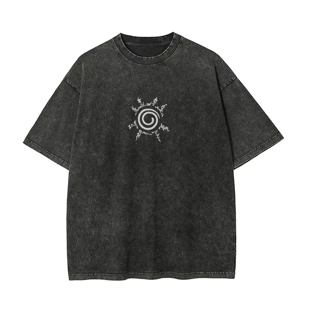 Naruto Shinigami T Shirt Dead Demon Consuming Seal Vintage Acid Wash Streetwear Retro Anime Graphic Men Tees Breathable Top