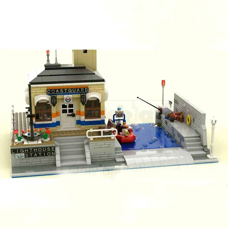 Moc Bausteine Architektur Modell Meer Leuchtturm Station Technologie Modulare Bausteine Festival Geschenk Spielzeug DIY Set