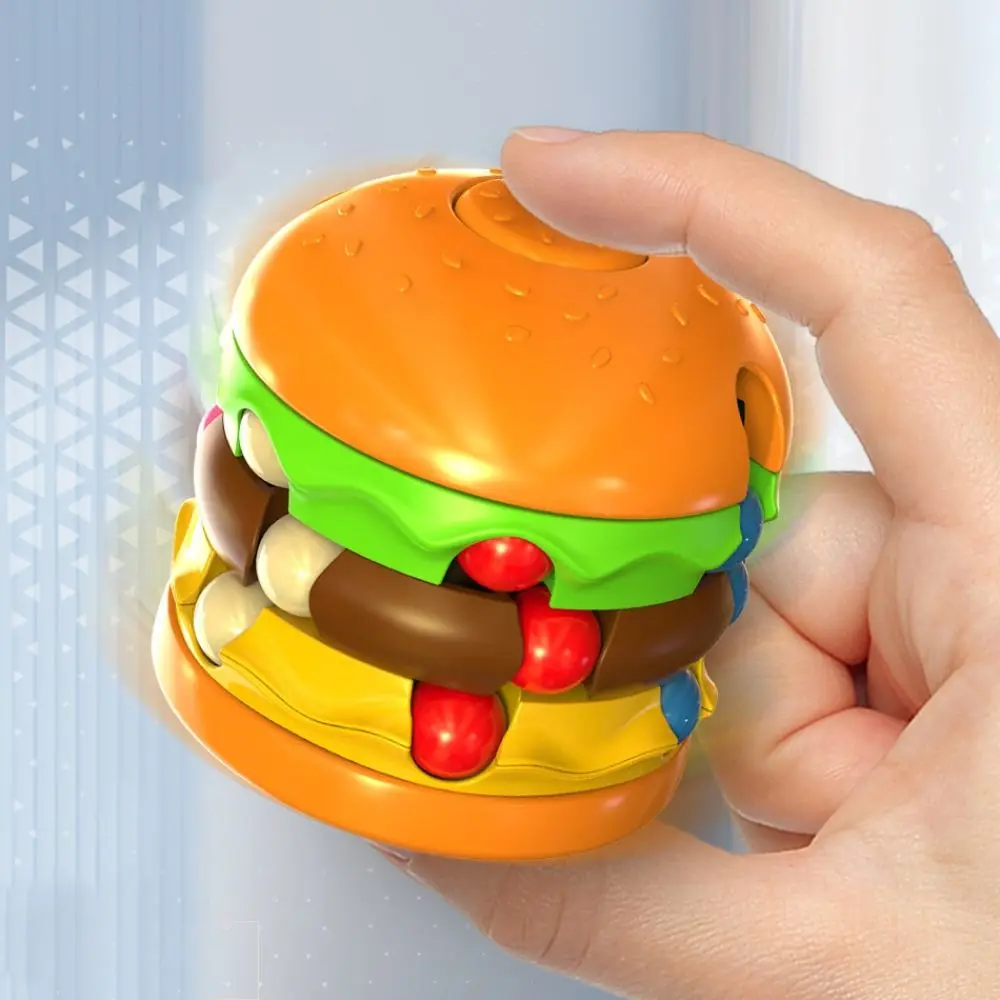 Burger Magic Bean Cube Rotation Brain Teaser Fidget Spinner Anti-Anxiety Flip Bead Puzzles Game Children's Educational Toy