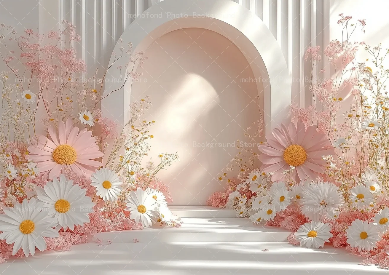 Mehofond Photography Background Soft Graceful Spring Flowers Fresh Daisies Small Floral Kids Family Portrait Backdrop Decor