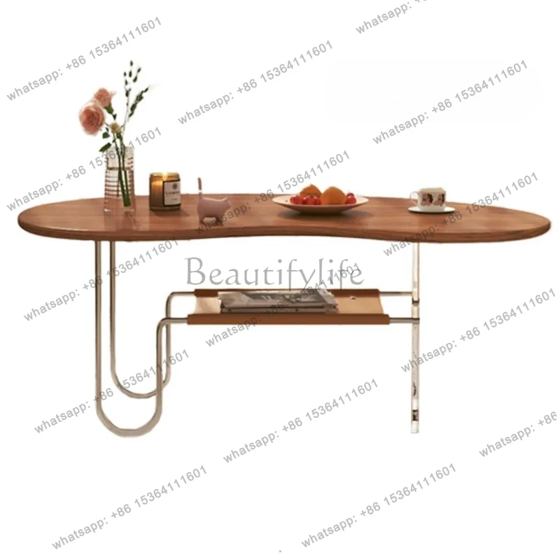 

Multi-layer solid wood coffee table creative and simple modern suspended tea table living room household small table