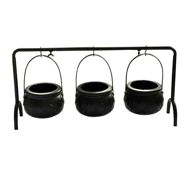 Halloween Witch Cauldron Candy Serving Bowl Decor Spooky Candy Bucket Punch Bowls Cauldron Bowls With Iron Rack Durable