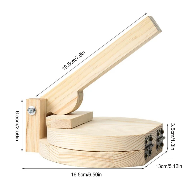 Wood Tortilla Press Dumpling Skin Maker Presser Chapati Roti Taco Corn Maker Pressing Tools Kitchen Gadget Accessories