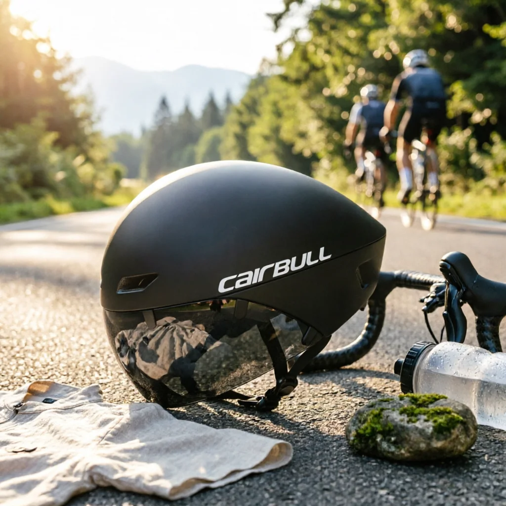 

Time Trial Helmet Streamlined Shape Triathlon Helmet Sports Gear High-Shock Shell EPS Liner for Cyclists, Road Racing