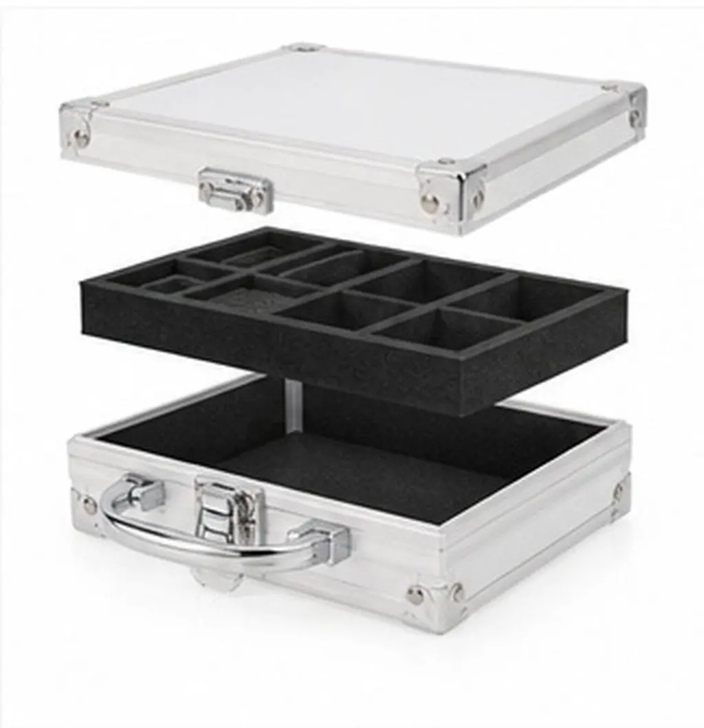 Aluminum Tool Box Case 6.7 X 6.3 Lockable Portable Tool Storage Box Aluminum Alloy Organizer Waterproof Metal Carrying Case