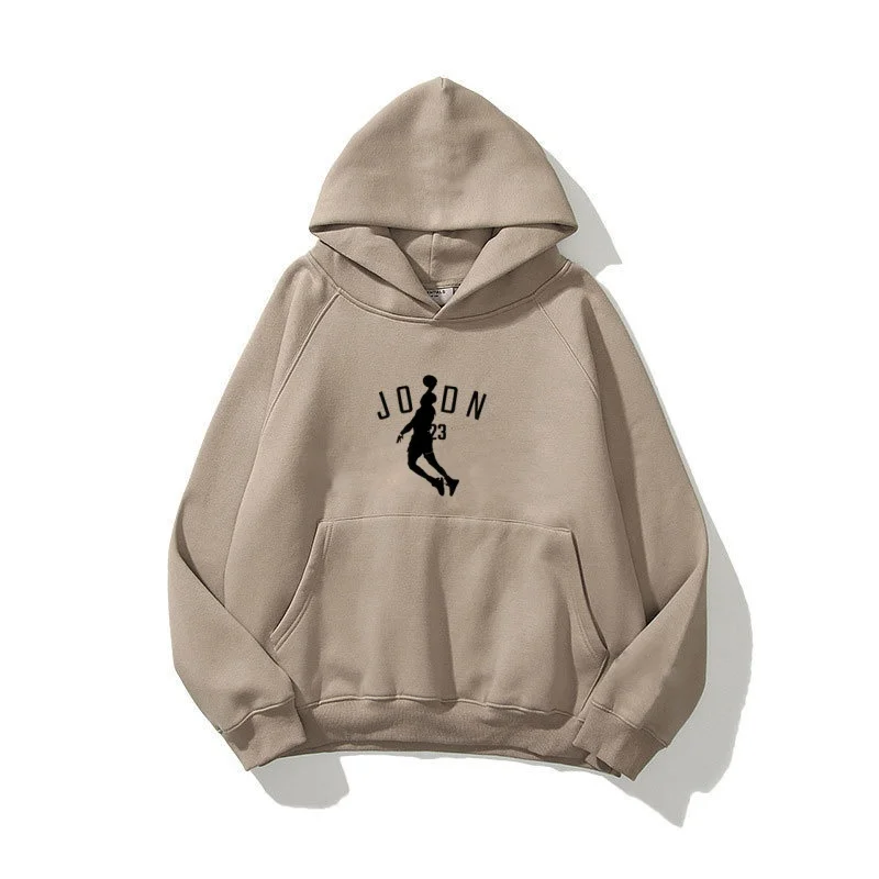 

New men's long-sleeved printed hoodie with pocket design pullover, outdoor sportswear, loose-fitting European-sized men's top
