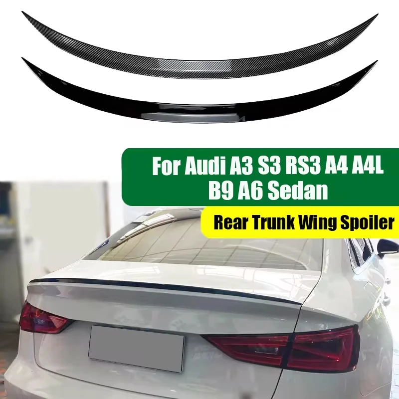 Car Rear Tail Trunk Lid Spoiler Wing For Audi A3 A3L S3 RS3 A4 A4L B9 A6 Sedan Body Kits Accessories